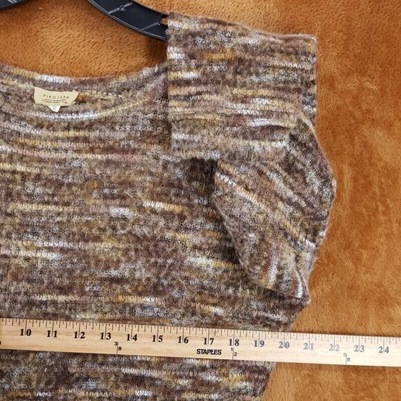 PIKO 1988 Sweater Womens Small Brown Pullover Marled Chunky Knit Tan Cream - Picture 5 of 7
